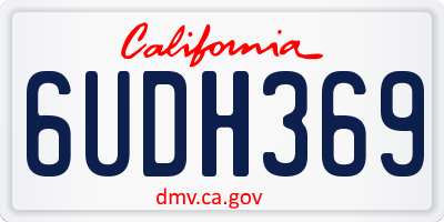 CA license plate 6UDH369