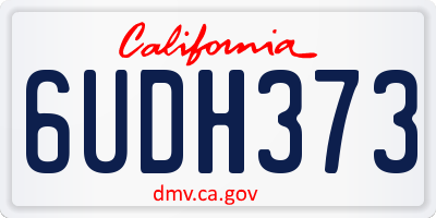 CA license plate 6UDH373