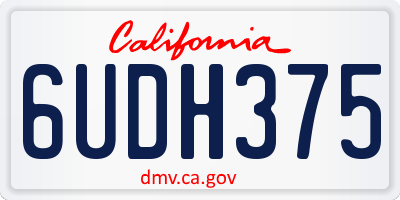 CA license plate 6UDH375