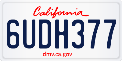 CA license plate 6UDH377