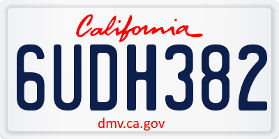 CA license plate 6UDH382