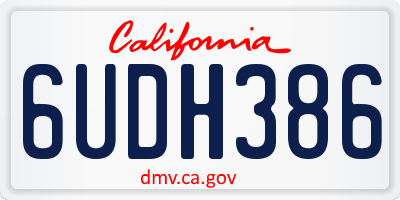 CA license plate 6UDH386