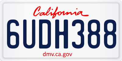 CA license plate 6UDH388