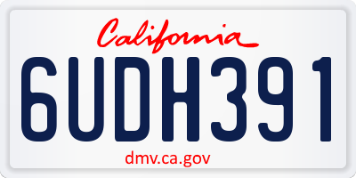 CA license plate 6UDH391