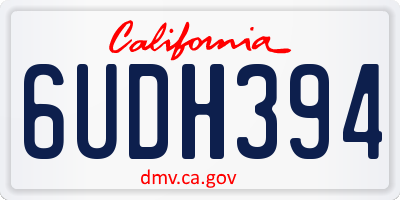 CA license plate 6UDH394