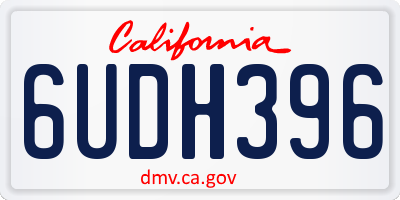 CA license plate 6UDH396