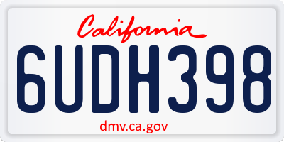 CA license plate 6UDH398