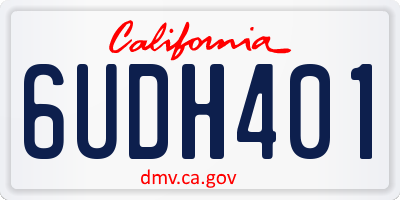 CA license plate 6UDH401