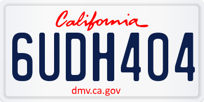 CA license plate 6UDH404