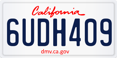 CA license plate 6UDH409