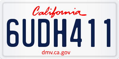 CA license plate 6UDH411