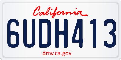 CA license plate 6UDH413