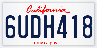 CA license plate 6UDH418