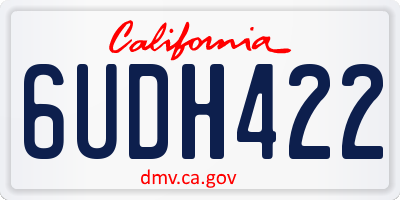 CA license plate 6UDH422