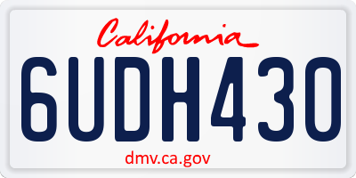 CA license plate 6UDH430