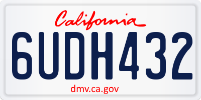 CA license plate 6UDH432