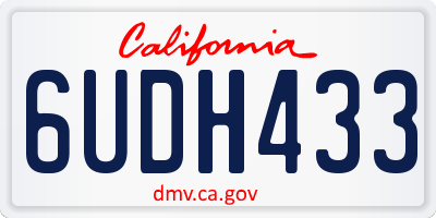 CA license plate 6UDH433