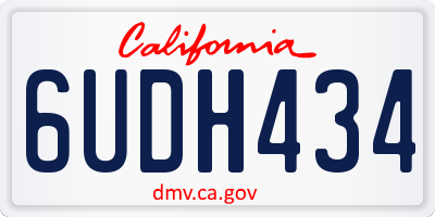 CA license plate 6UDH434