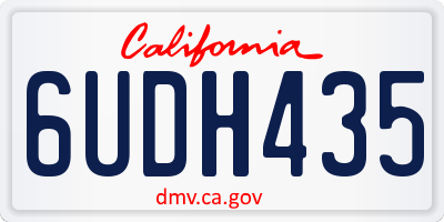 CA license plate 6UDH435