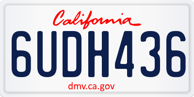 CA license plate 6UDH436