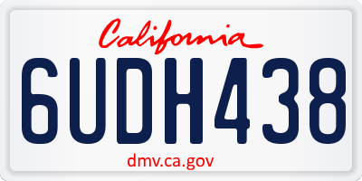 CA license plate 6UDH438