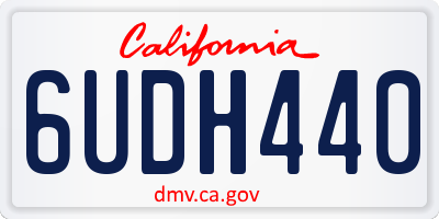 CA license plate 6UDH440