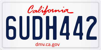 CA license plate 6UDH442