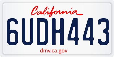 CA license plate 6UDH443