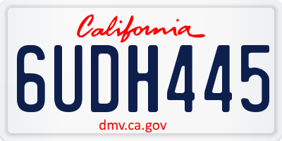 CA license plate 6UDH445