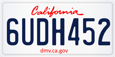 CA license plate 6UDH452