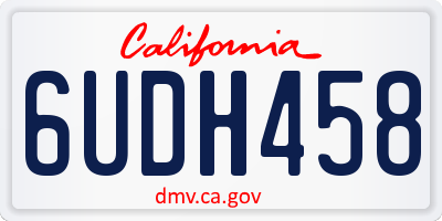 CA license plate 6UDH458