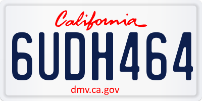 CA license plate 6UDH464
