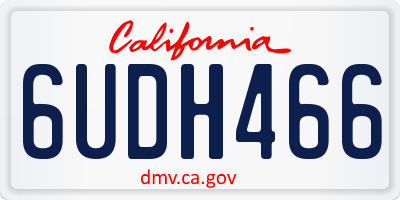 CA license plate 6UDH466