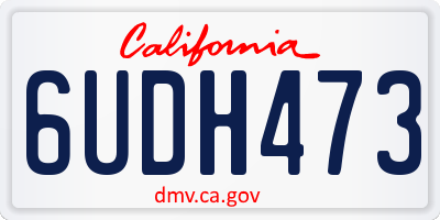 CA license plate 6UDH473