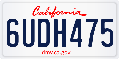 CA license plate 6UDH475