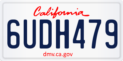 CA license plate 6UDH479