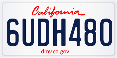 CA license plate 6UDH480