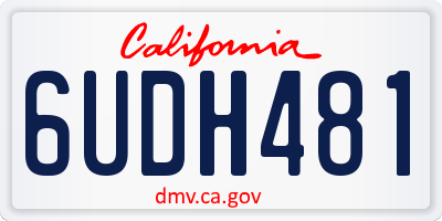CA license plate 6UDH481