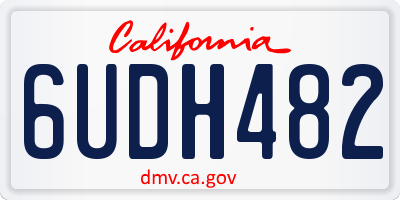 CA license plate 6UDH482