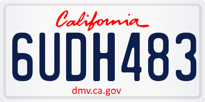 CA license plate 6UDH483