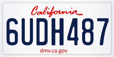CA license plate 6UDH487
