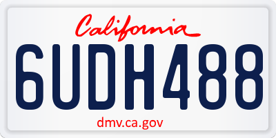 CA license plate 6UDH488