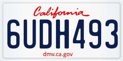 CA license plate 6UDH493