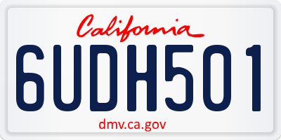 CA license plate 6UDH501