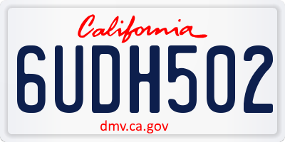 CA license plate 6UDH502