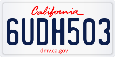 CA license plate 6UDH503