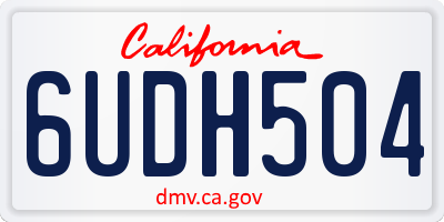 CA license plate 6UDH504