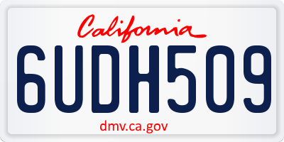 CA license plate 6UDH509