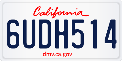 CA license plate 6UDH514