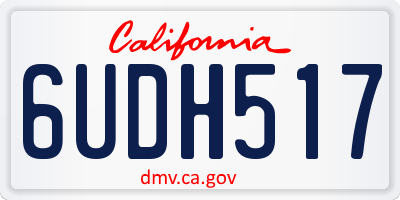 CA license plate 6UDH517